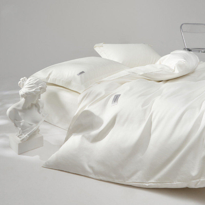 北欧简约风100S长绒棉贡缎四件套纯棉全棉床单被套床笠款床上用品