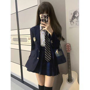 日系学院风校供感浓绀色西服 外套女春季 车厘子jk制服原创正版 西装