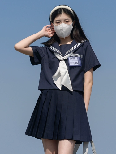 Японская школьная юбка, лонгслив, базовая униформа, комплект