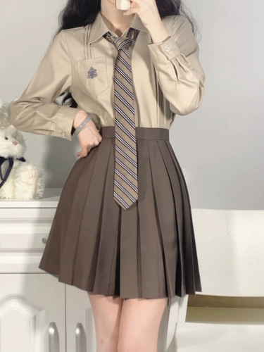 Студенческая юбка в складку, оригинальный комплект, оригинальная японская школьная юбка, рубашка