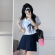 女 校供制服百褶裙套装 车厘子jk原创 水色水手服日系学院风基础款