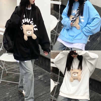 off咖喱小熊玩偶卫衣可爱休闲