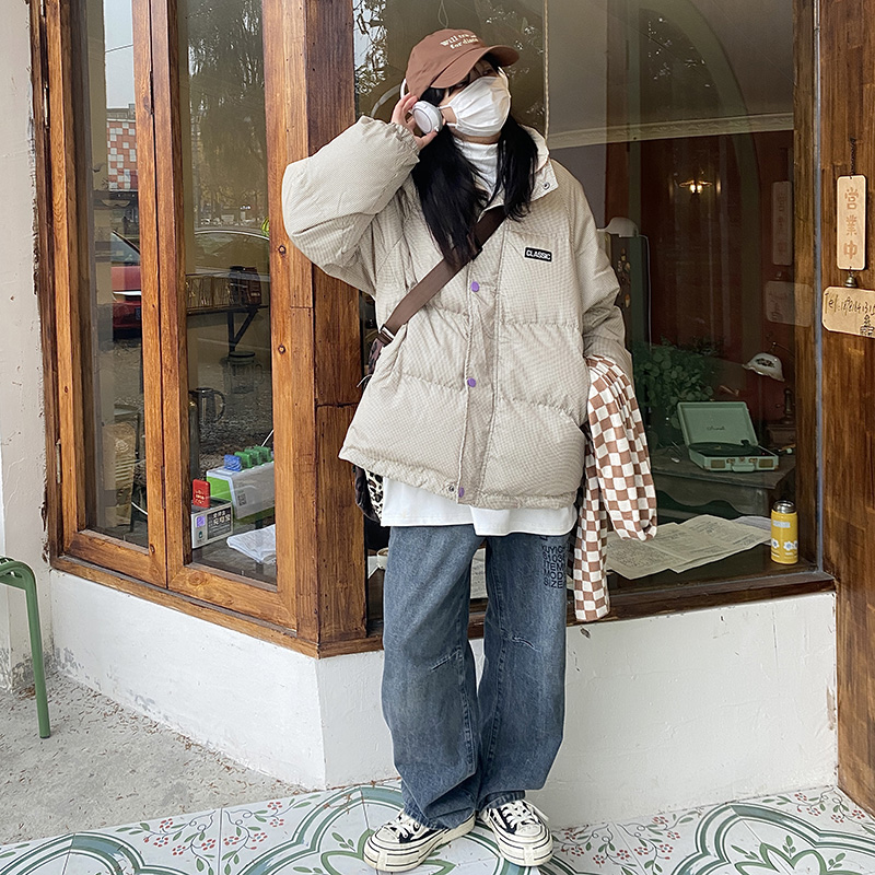 棉服街头宽松双面穿面包服