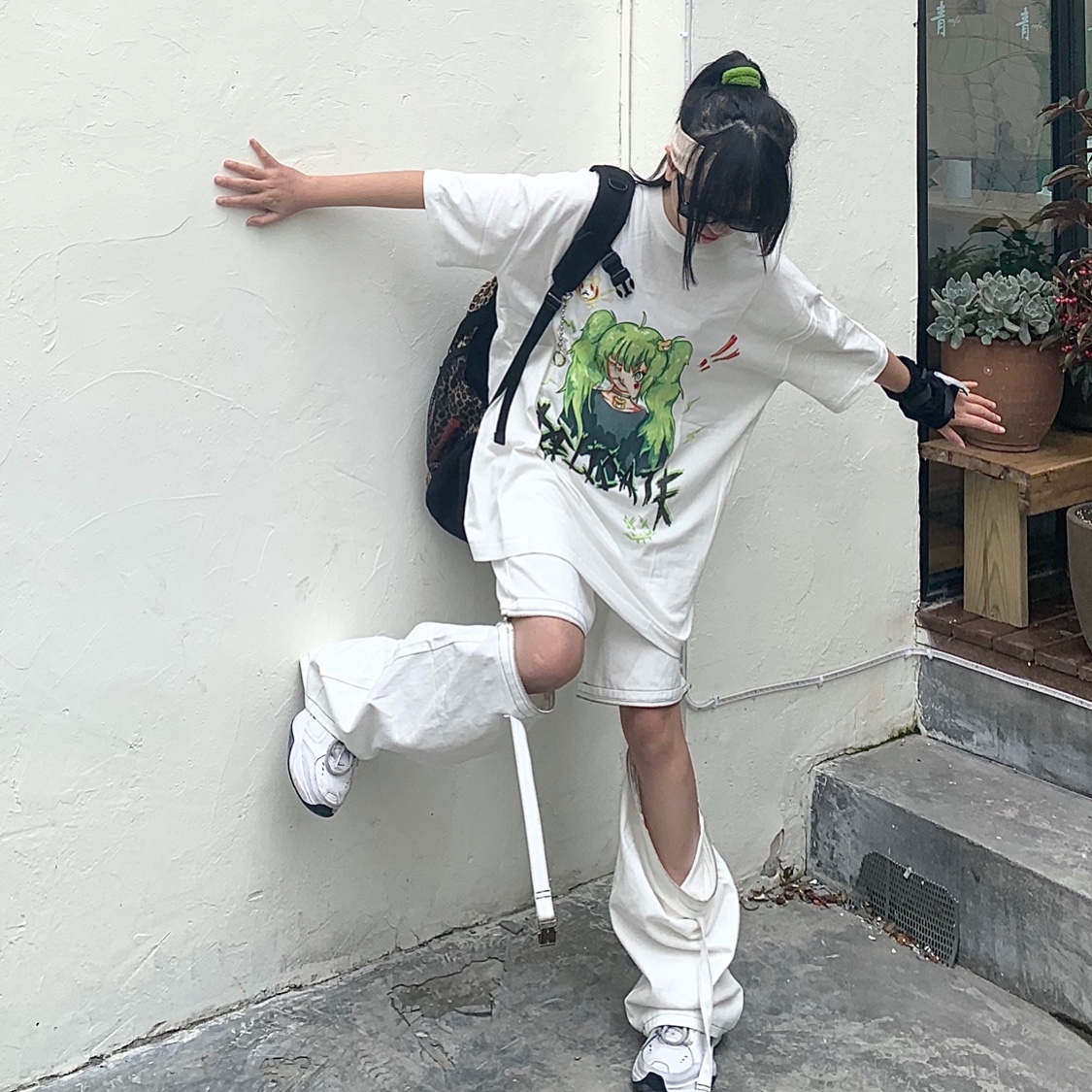 咖喱人可拆卸拉链牛仔裤小众