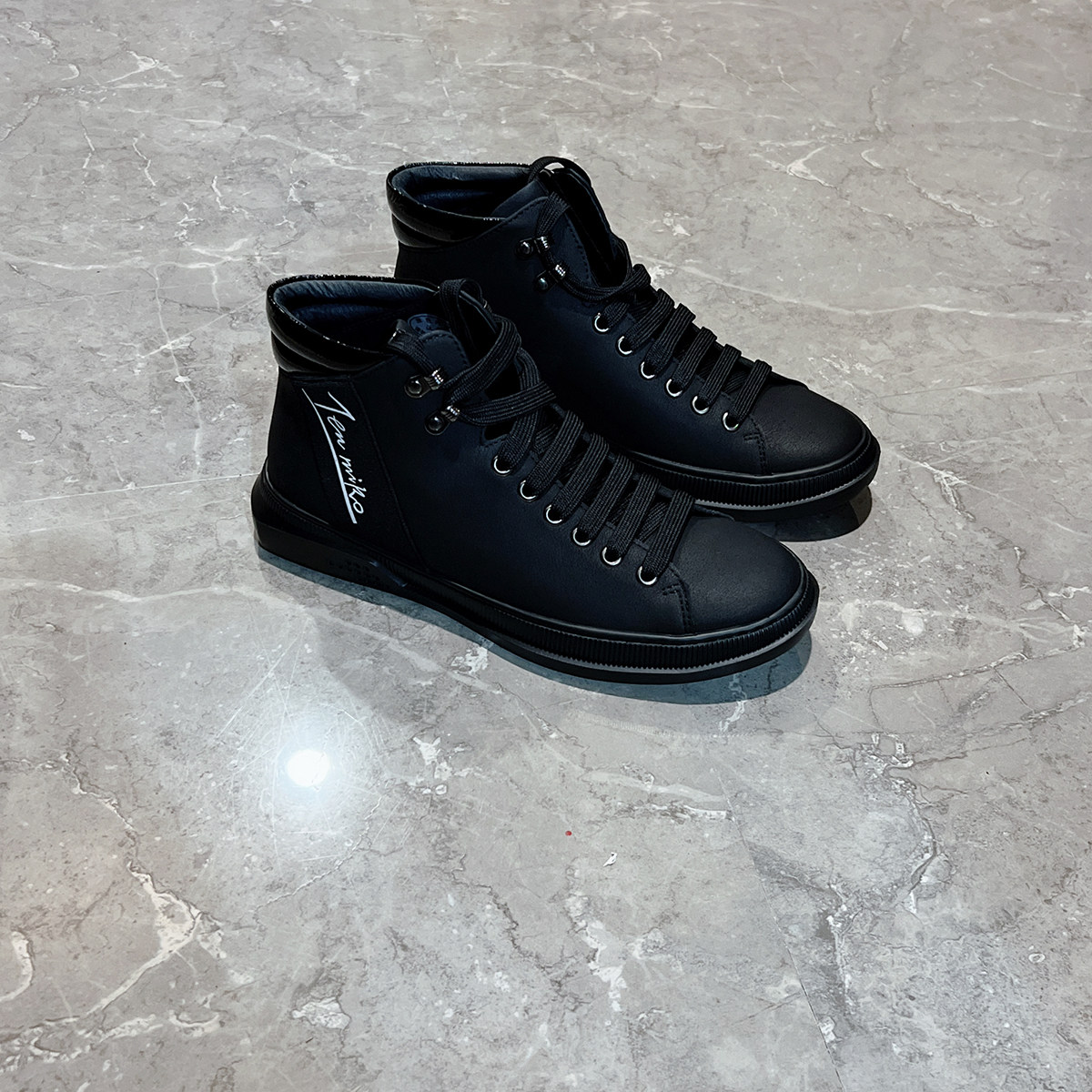 柜价1098!T家高端男装小黑鞋秋冬男士舒适耐磨高帮板鞋仿真皮短靴,流行男鞋,高帮鞋,淘宝优惠券,粉丝福利购,淘宝优惠卷