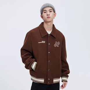 短款 男装 毛呢棒球夹克 冬季 翻领情侣外套0017I 柜1699 76羊毛