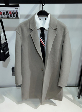 柜2599【G】男装双面呢大衣男 冬季 94绵羊毛 长款毛呢外套6003G