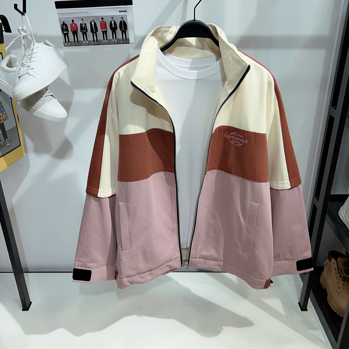 G家男士撞色拼接立领夹克外套潮