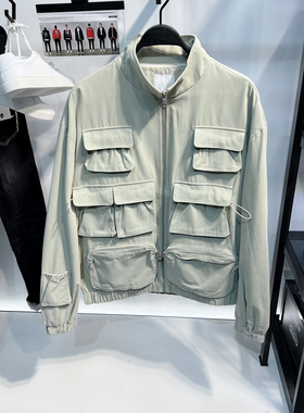 商场同款!G家男装立领夹克男士25春季新款美式多口袋机能工装外套