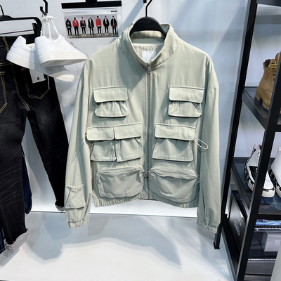 商场同款!G家男装立领夹克男士25春季新款美式多口袋机能工装外套