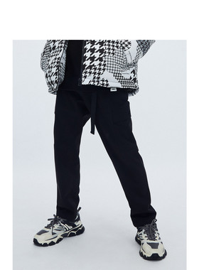 [加绒]G家男装黑色抗皱弹力休闲裤25秋冬新款休闲直筒工装裤2002K