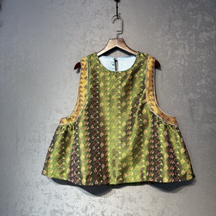 套头坎肩娃娃版 马甲圆领无袖 马夹上衣 国风工厂直销蜀锦秋款 新中式