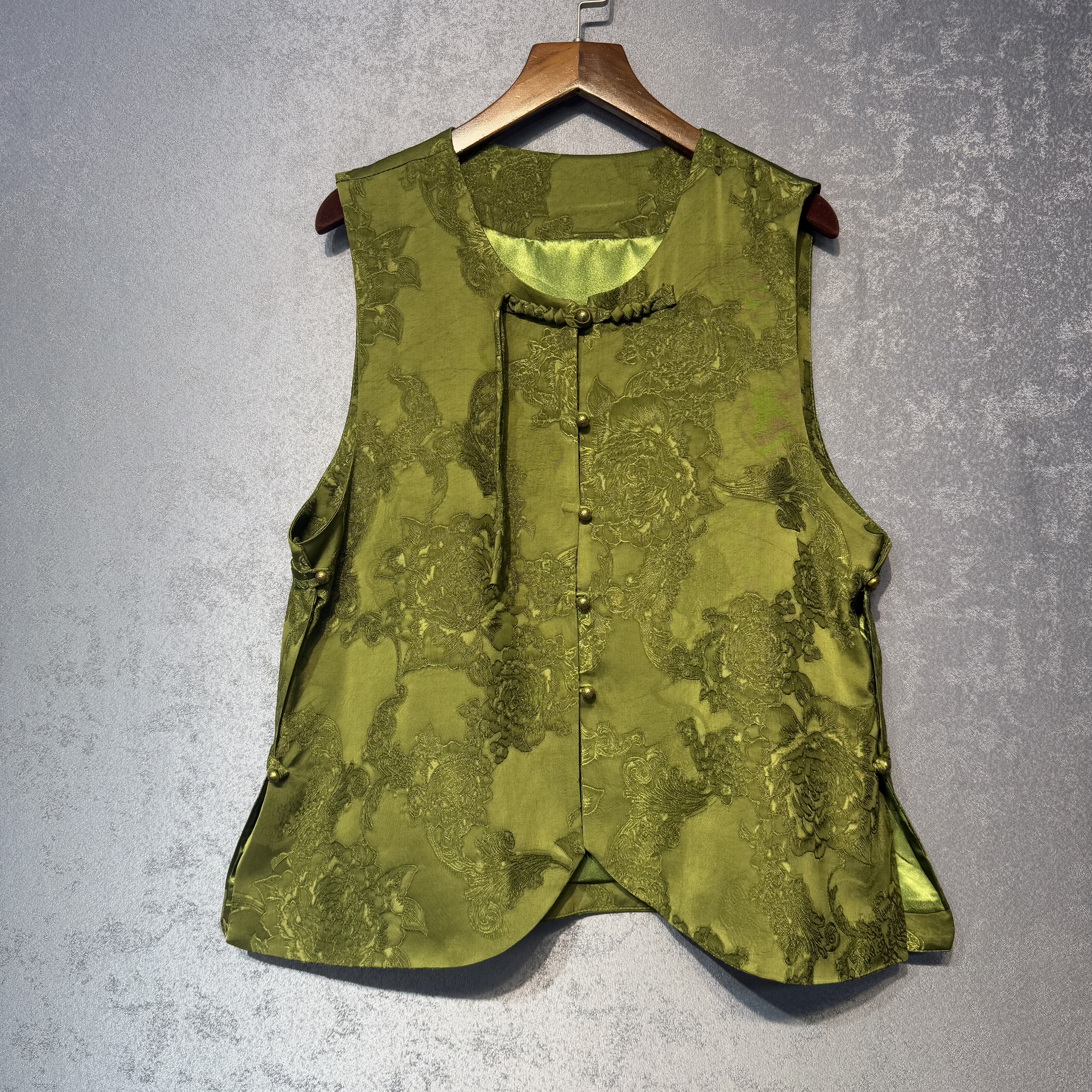 新中式国风圆领真丝提花马甲背心2025秋季新款女装古装穿搭气质女