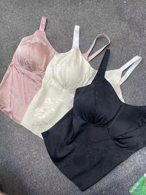 新中式国风醋酸吊带背心外穿美背内搭带胸垫打底缎面真丝上衣女夏