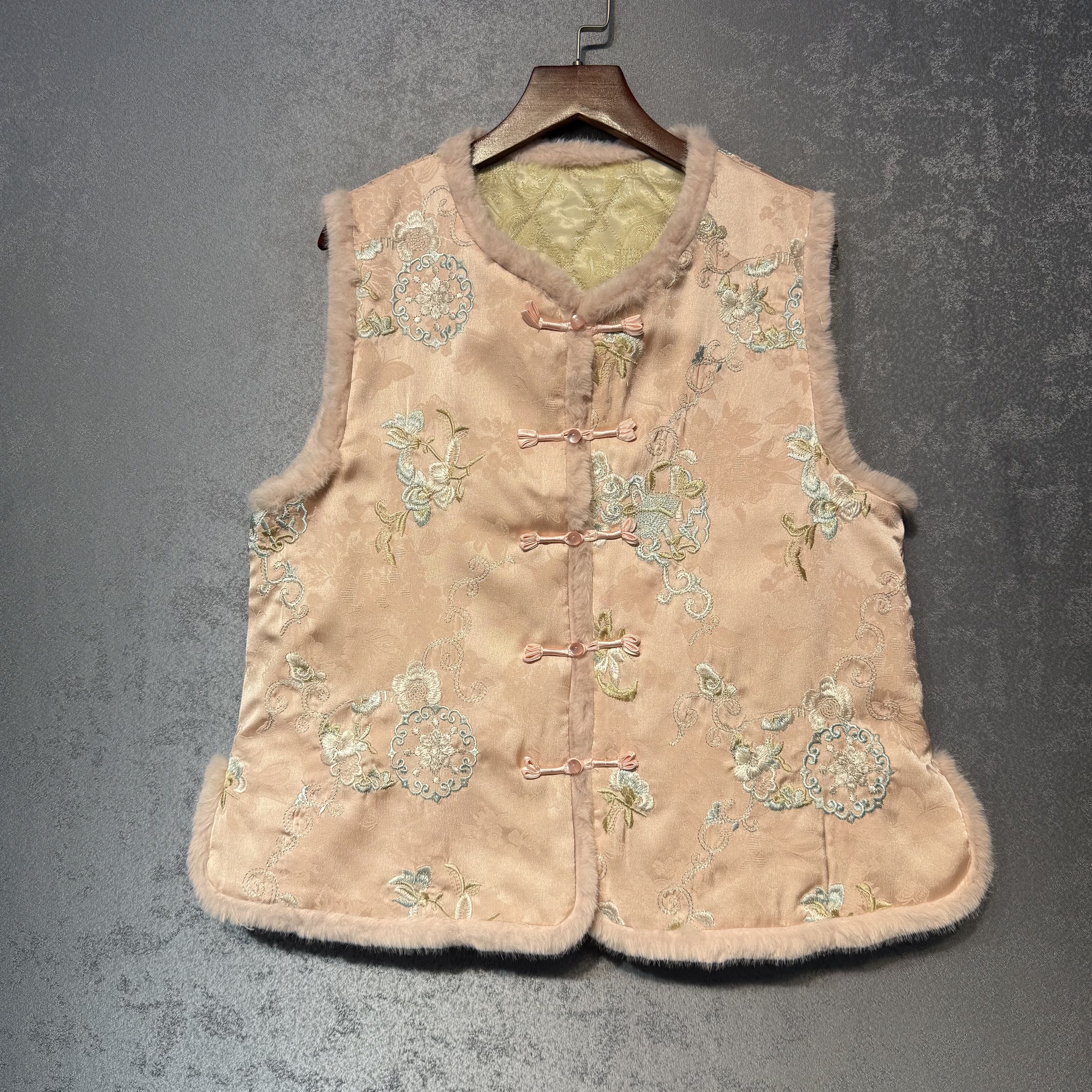 新中式国风圆领盘扣蝶恋花刺绣加绒棉马甲女2025秋冬复古马夹坎肩