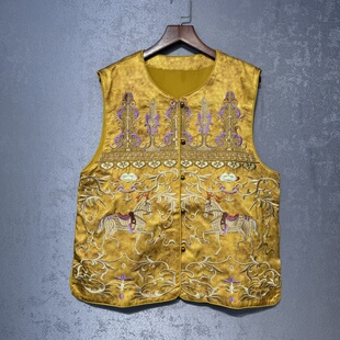 新中式国风重工小马刺绣马甲背心女装2026春新款复古高端唐装上衣