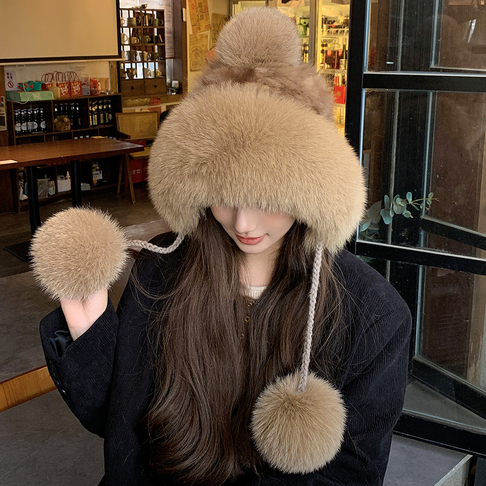 紫貂毛护耳皮草雷锋帽女冬季裘皮