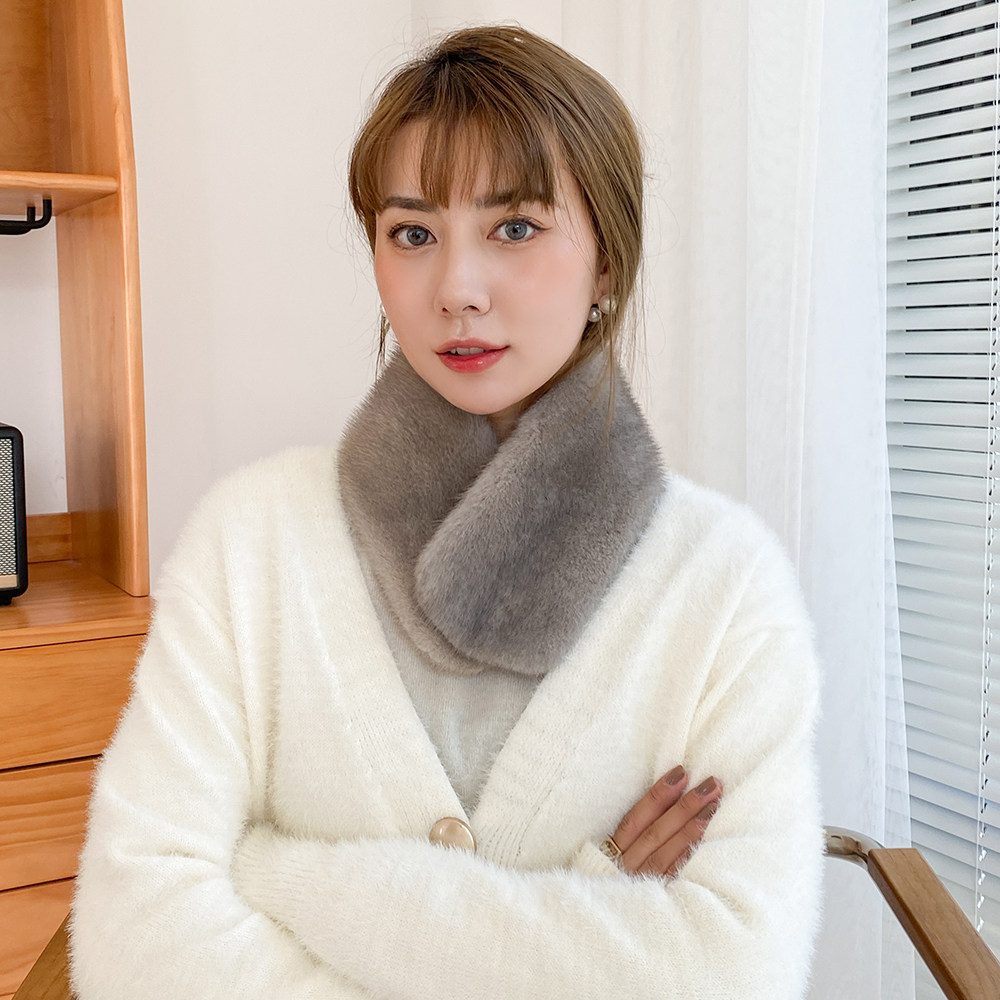 韩式女士保暖整皮水貂毛围巾皮草围脖整貂毛围脖吸扣秋冬青年百搭
