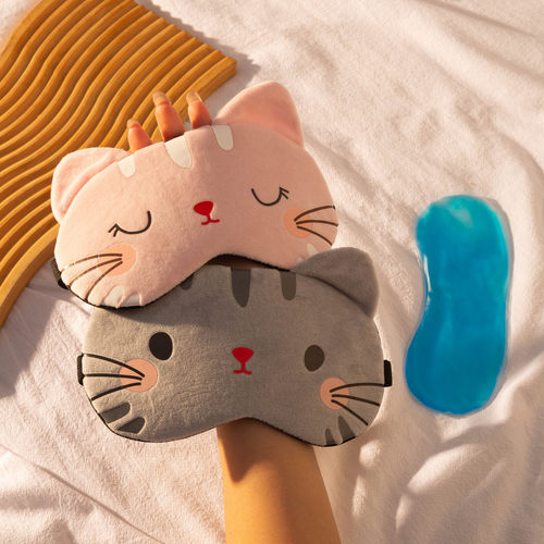 可爱小猫创意眼罩冰敷热敷时尚卡通居家眼罩日常办公休息遮光眼罩