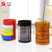 富强彩色多功能旋转式 圆形笔筒办公用品桌面收纳笔盒大容量FQ168