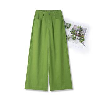 【诺曼底雨露麻】春夏天丝亚麻窄版直筒小阔腿裤女薄款凉快透气垂