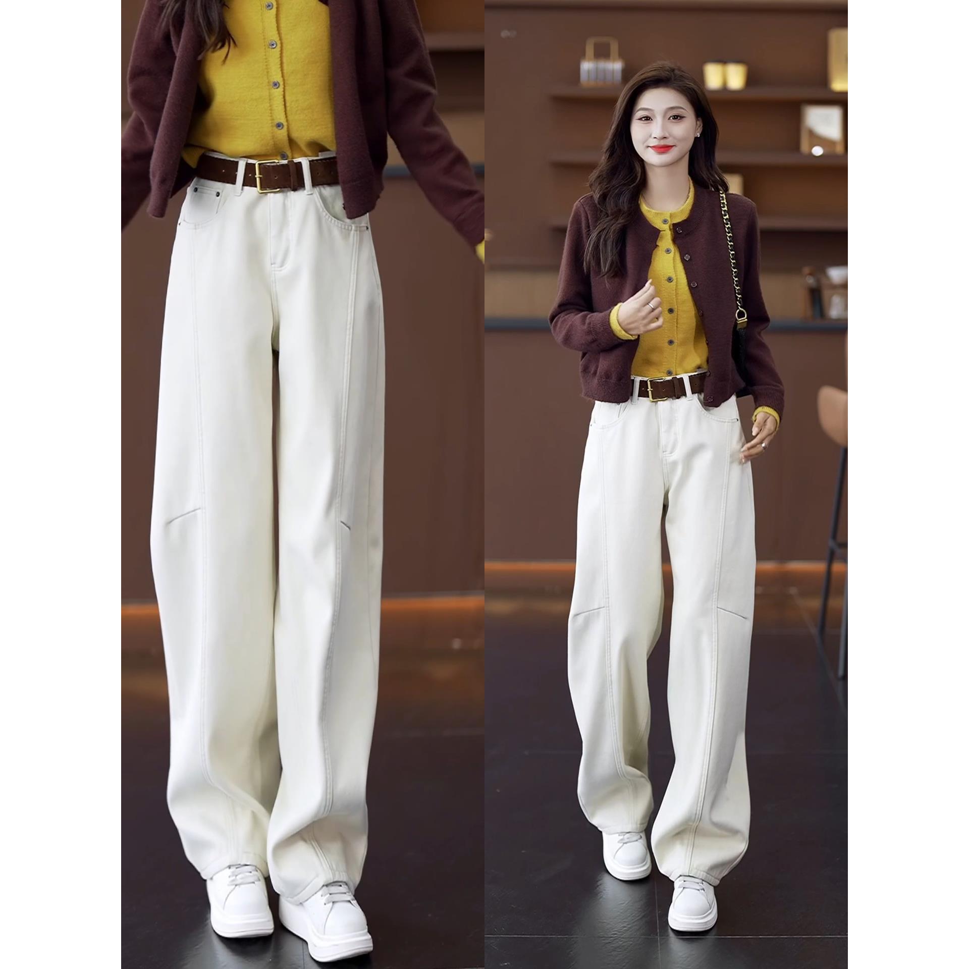 加绒弯刀裤女子2025新款休