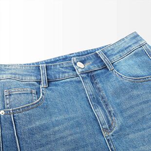 【WUGEE】莱赛尔棉直筒小弯牛仔裤茧型裤设计师环保水春季复古