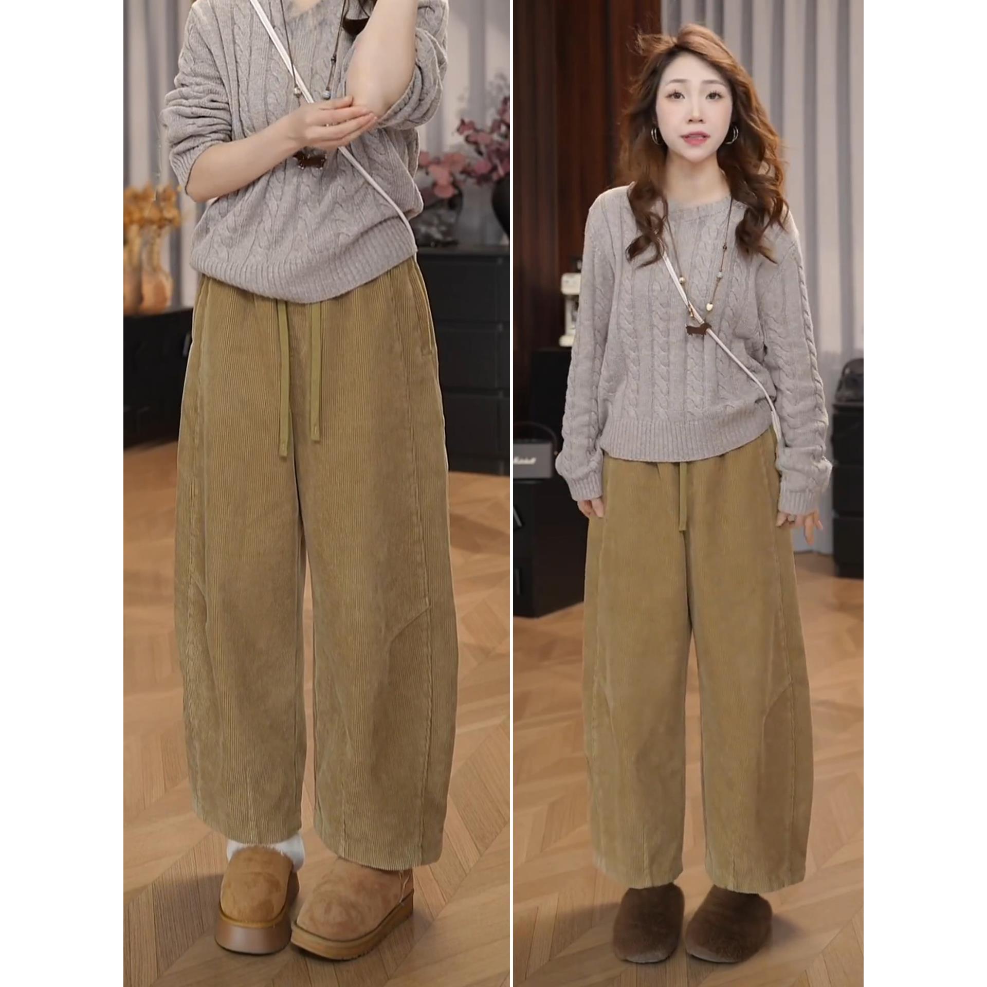 灯芯绒裤子2025新款今年流