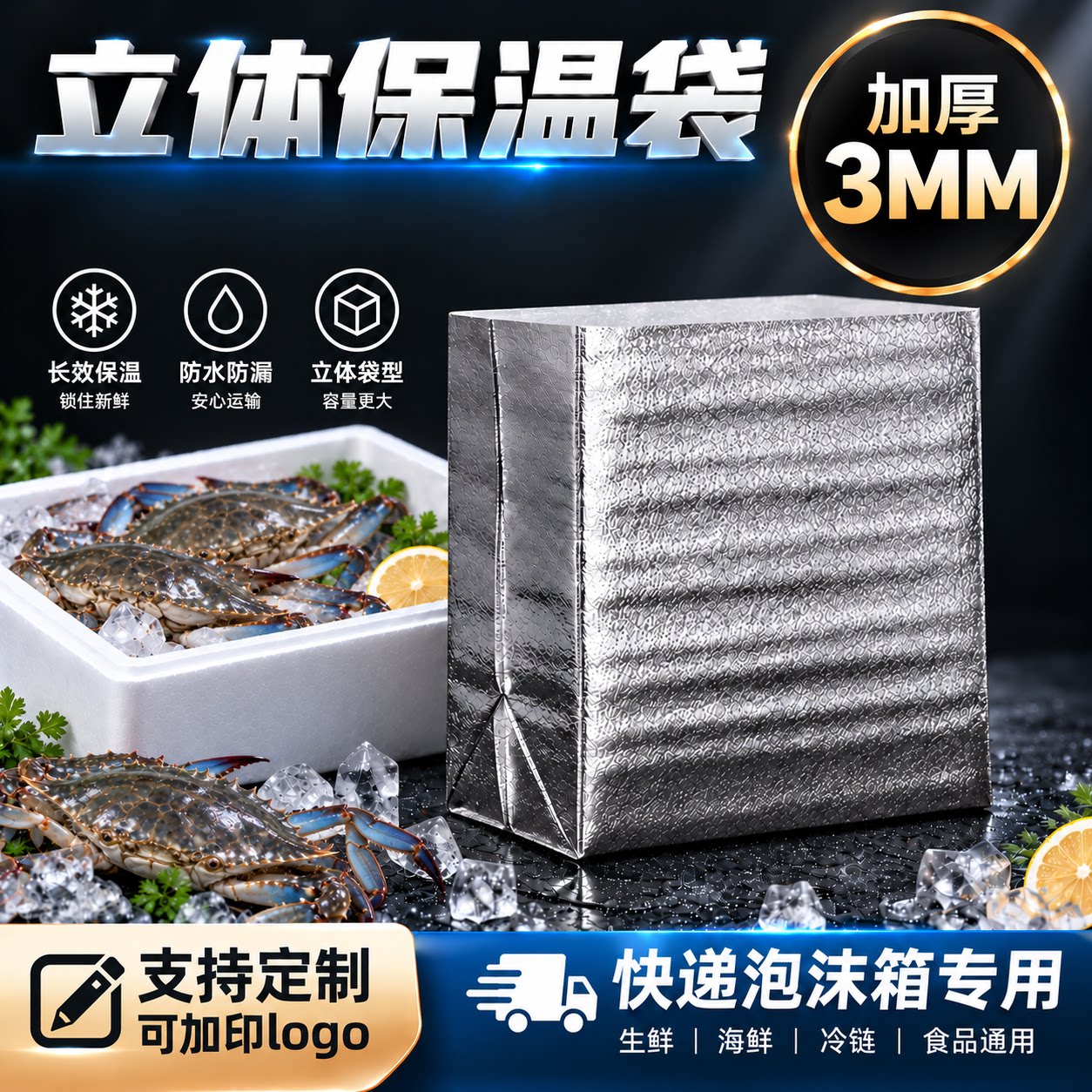 立体保温袋铝箔加厚大容量特大号图片