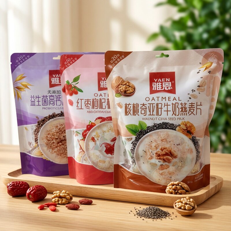 雅恩红枣枸杞牛奶燕麦片益生菌高钙无添加白砂糖谷物冲调饮品