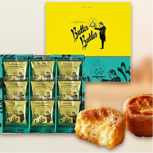 包邮|日本BUTTER BUTLER 超浓郁发酵黄油曲奇饼干9枚入盒装
