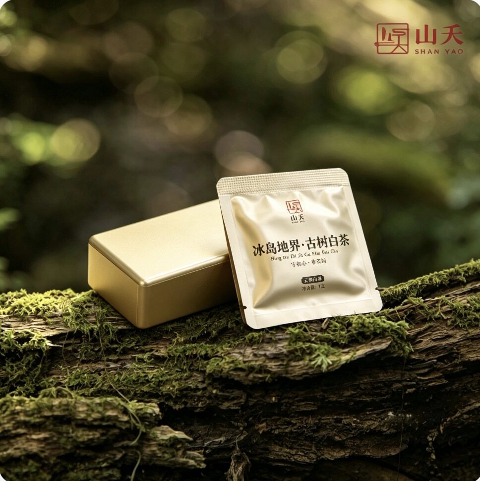 云南冰岛地界古树白茶小方片礼盒装茶叶特色产区白茶1*20袋独立装
