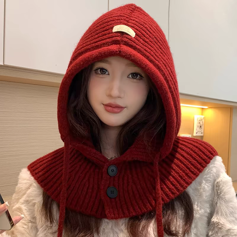 出游休闲女性春秋冬平檐毛线帽