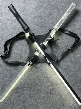 发光唐横刀木刀武士双肩背带武士cos道具练习拔刀斩竹刀剑未开刃