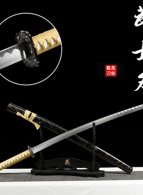 日本居合道武士刃金属高锰钢龙泉刀剑模型道具拔刀斩训练未开刃