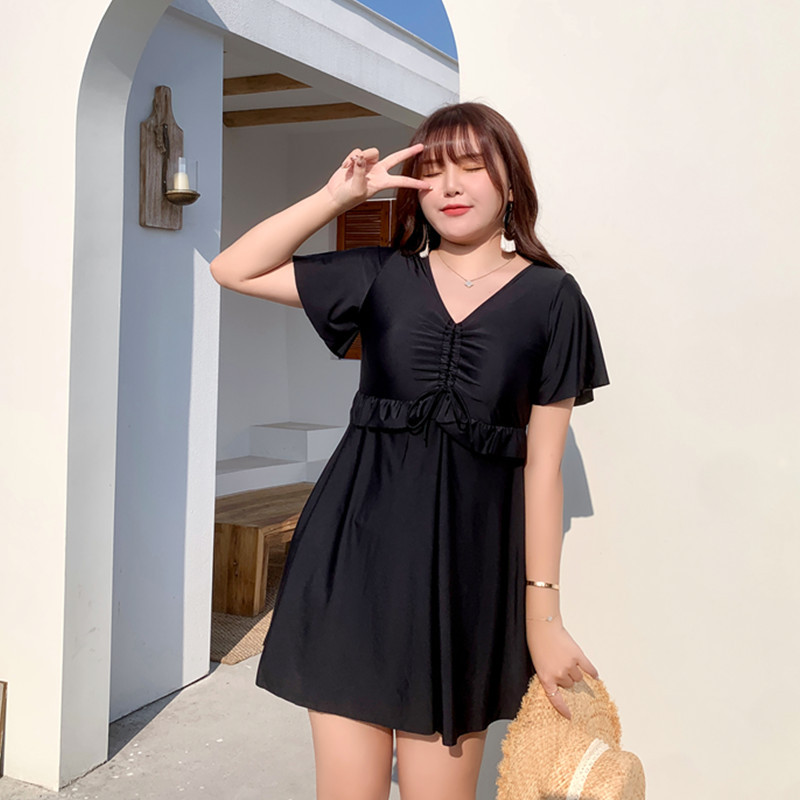 大码泳衣女胖mm遮肚加大遮肚显瘦大胸保守宽松长款胖妹妹加肥度假