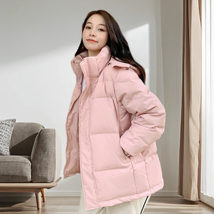 羽绒服女款新中戏亮世情侣款日韩风秋冬季短款鸭绒高级感HD通勤风