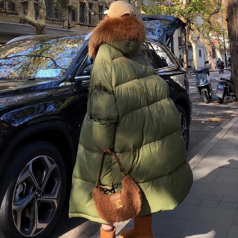 长款羽绒服女冬季新款高级感2025女装高充绒量羽绒外套通勤风保暖