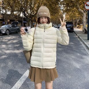 排骨羽绒服防寒女式短款2025冬季爆款户外时尚轻薄连帽90白鸭绒