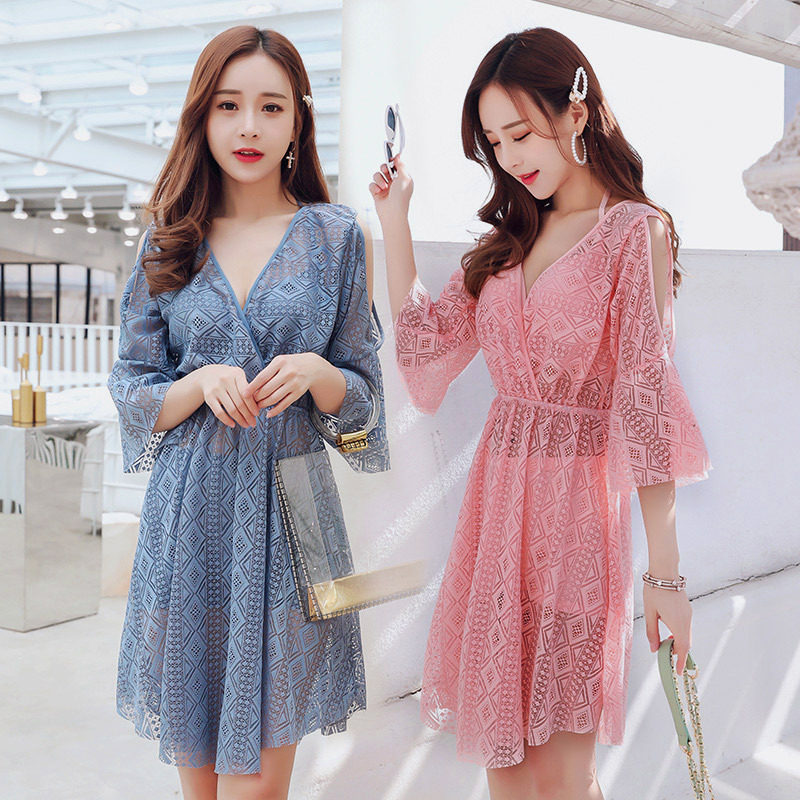 仙气泳衣女比基尼分体三件套性感小胸聚拢温泉长袖显瘦遮肚女度假