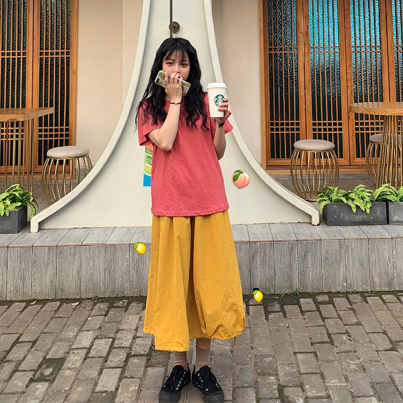 原久美子实韩风ulzzang鬼马少女树莓粉短袖T+下摆抽绳显瘦半身裙在类目 女装/女士精品, 半身裙中 - 来自Buy2taobao.com提供专业的淘宝代购服务