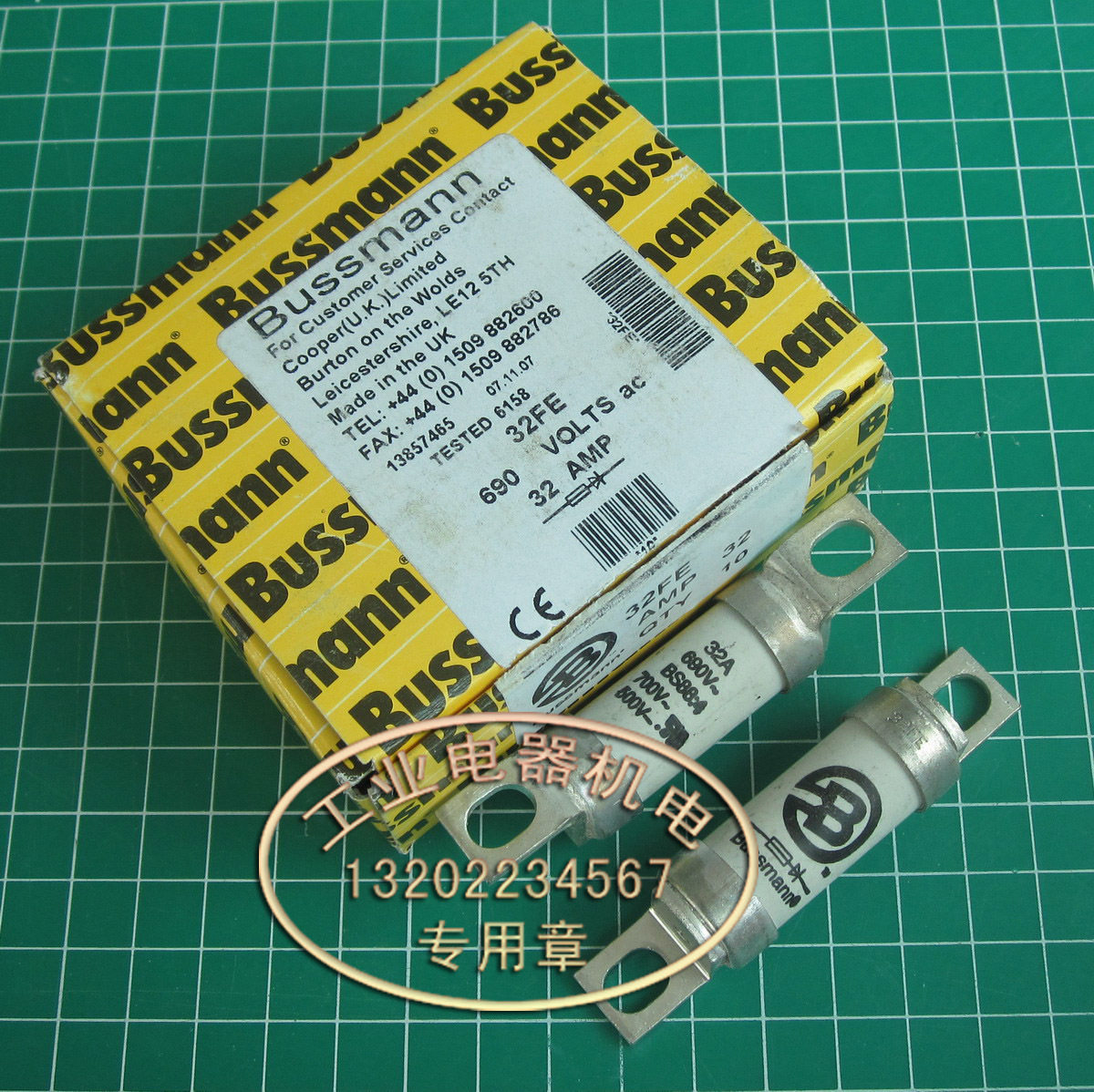 进口 正品 Bussmann TESTED 6158  32A 690V  熔断器  速溶保险管