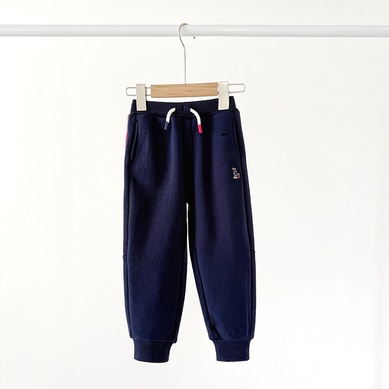 2025秋冬新款小熊童装男童加绒运动裤中大童百搭洋气休闲裤儿童裤