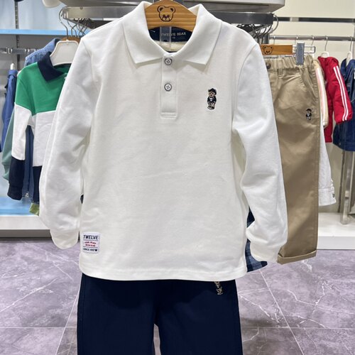 小熊童装春秋款男童纯棉打底衫T