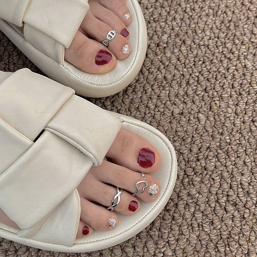 爱心编织开口戒指s925纯银