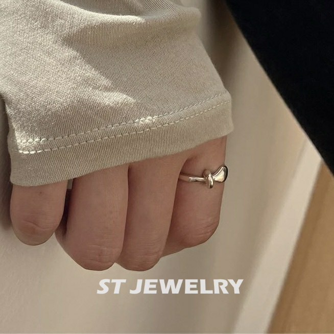 纯银闭口戒指 通体925纯银环扣韩版指环 中指食指无名指可戴女