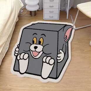 猫和老鼠地毯家用沙发茶边几客厅房间卧室仿羊绒卡通家用地垫脚垫