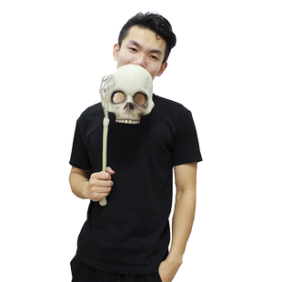 寻奇万圣节恐怖面具手持骷髅头骨架面具成人儿童化妆舞会道具装饰