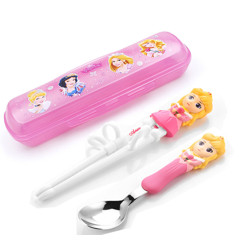 进口迪士尼餐具儿童学习筷子宝宝训练筷辅助筷练习筷勺子套装调羹|ruв категории посуда, посуда, вилка/ложка/палочки костюм - от Buy2taobao.com для оказания профессиональной услуги покупки агента Taobao