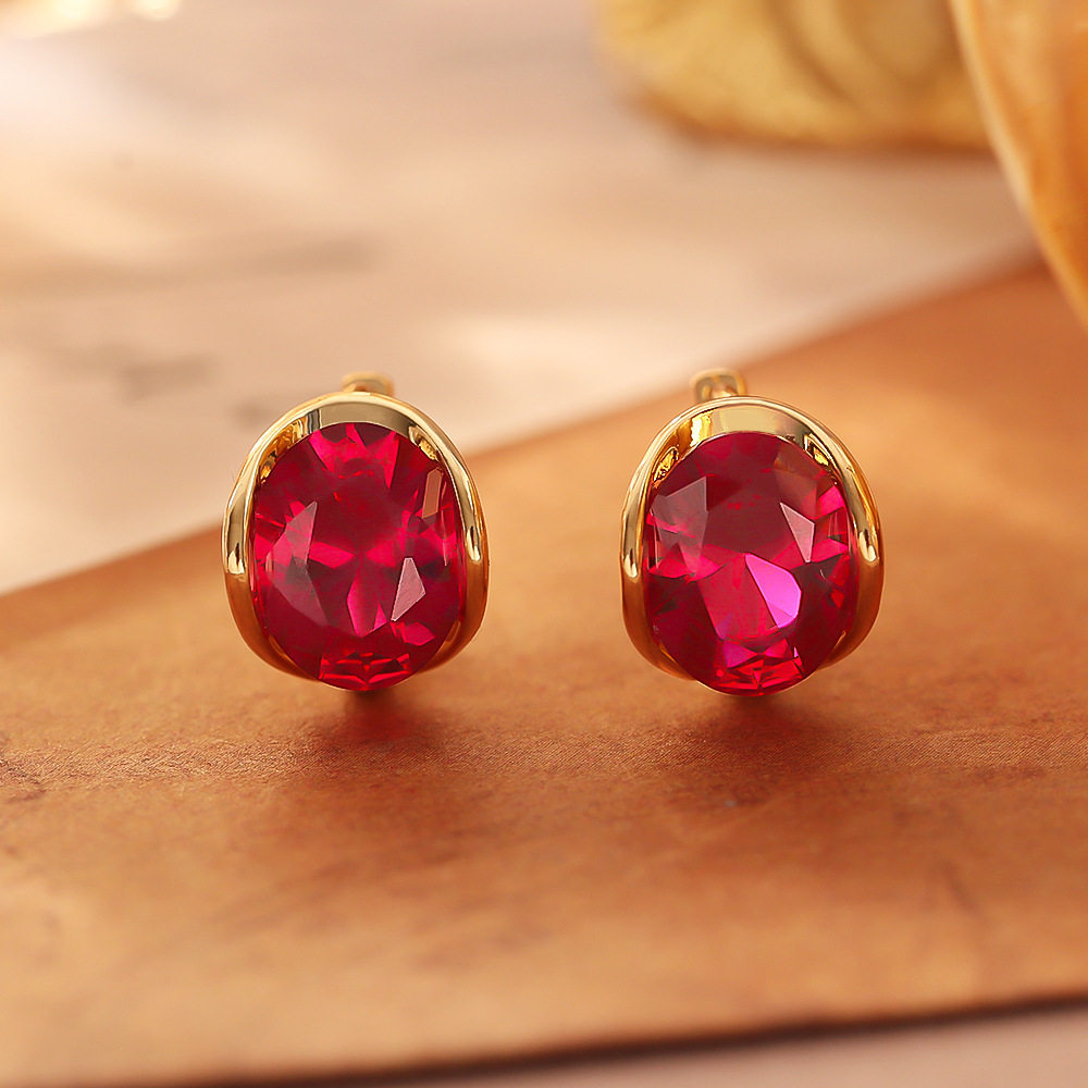 新款复古红色锆石耳扣高级感精致小巧耳钉女简约气质铜镀真金耳环,饰品/流行首饰/时尚饰品新,耳环,淘宝优惠券,粉丝福利购,淘宝优惠卷